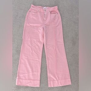 Pink Wide-Leg Straight Leg Pants Loft Jeans